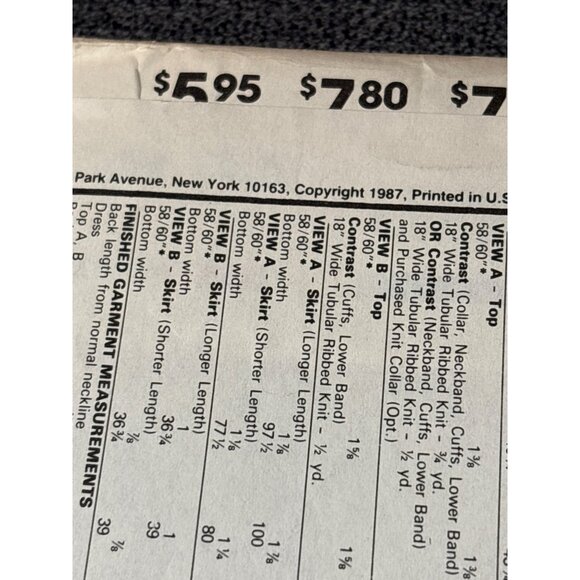 McCalls 3253 1987 Sewing Pattern For Misses Dress XSmall 80s - Picture 4 of 5